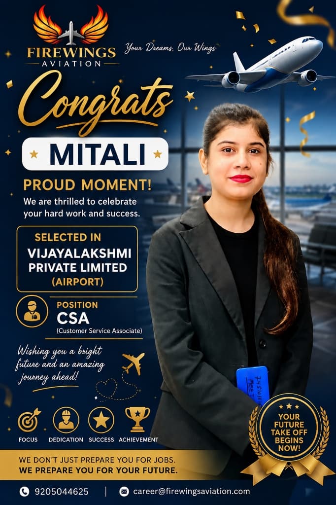 Mitali selected as CSA at Vijayalakshmi Pvt Ltd